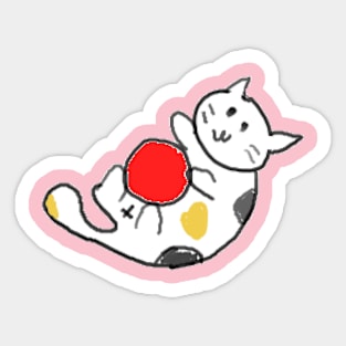 Catto Playing Ball Doodle Sticker